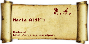 Maria Alán névjegykártya
